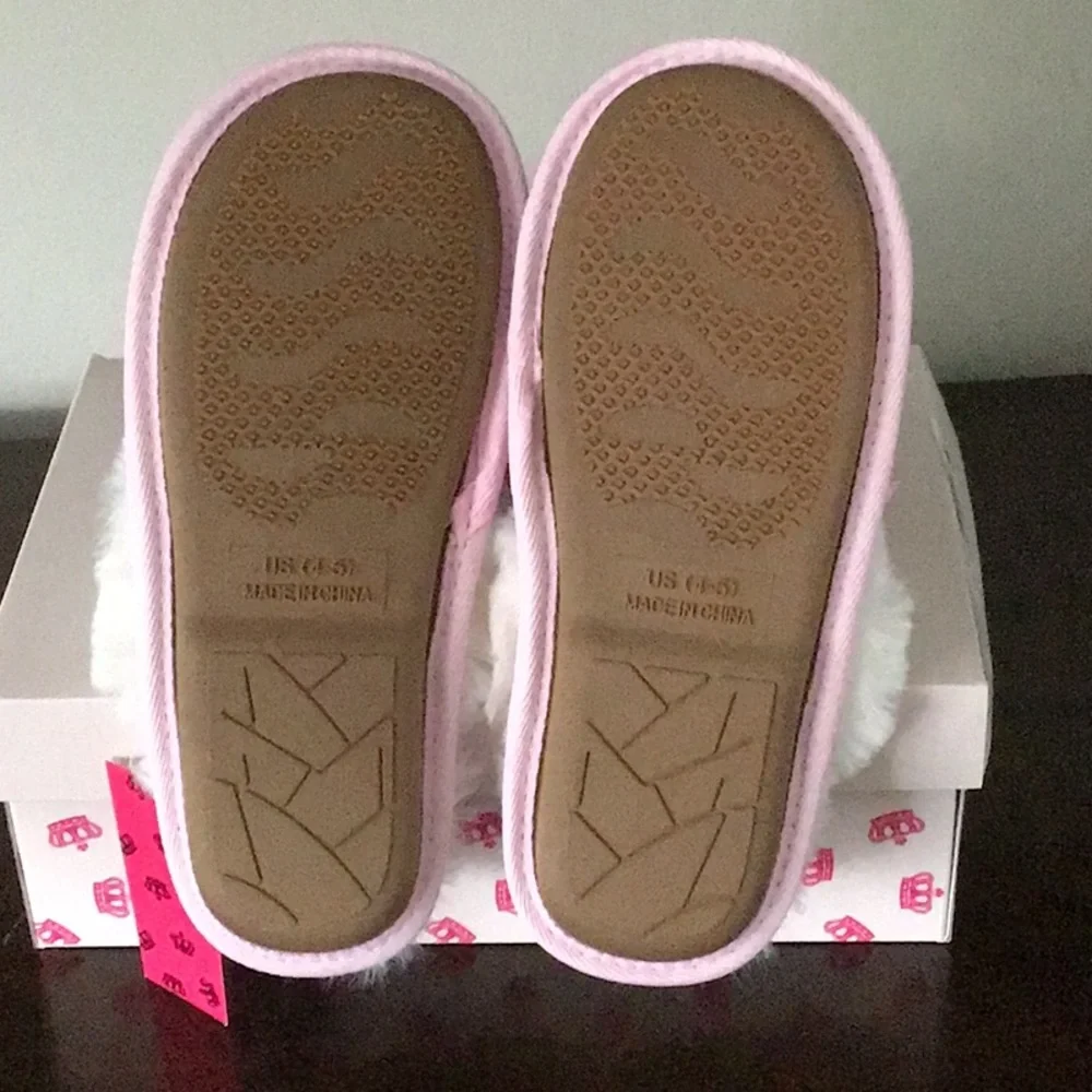 NWT Juicy by Juicy Couture Sonora Girls Slip-On Slippers Gray/Pink SZ 4-5 💥💥